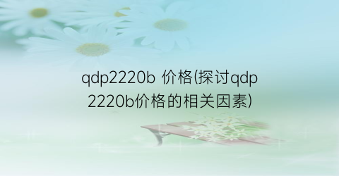 qdp2220b 价格(探讨qdp2220b价格的相关因素)